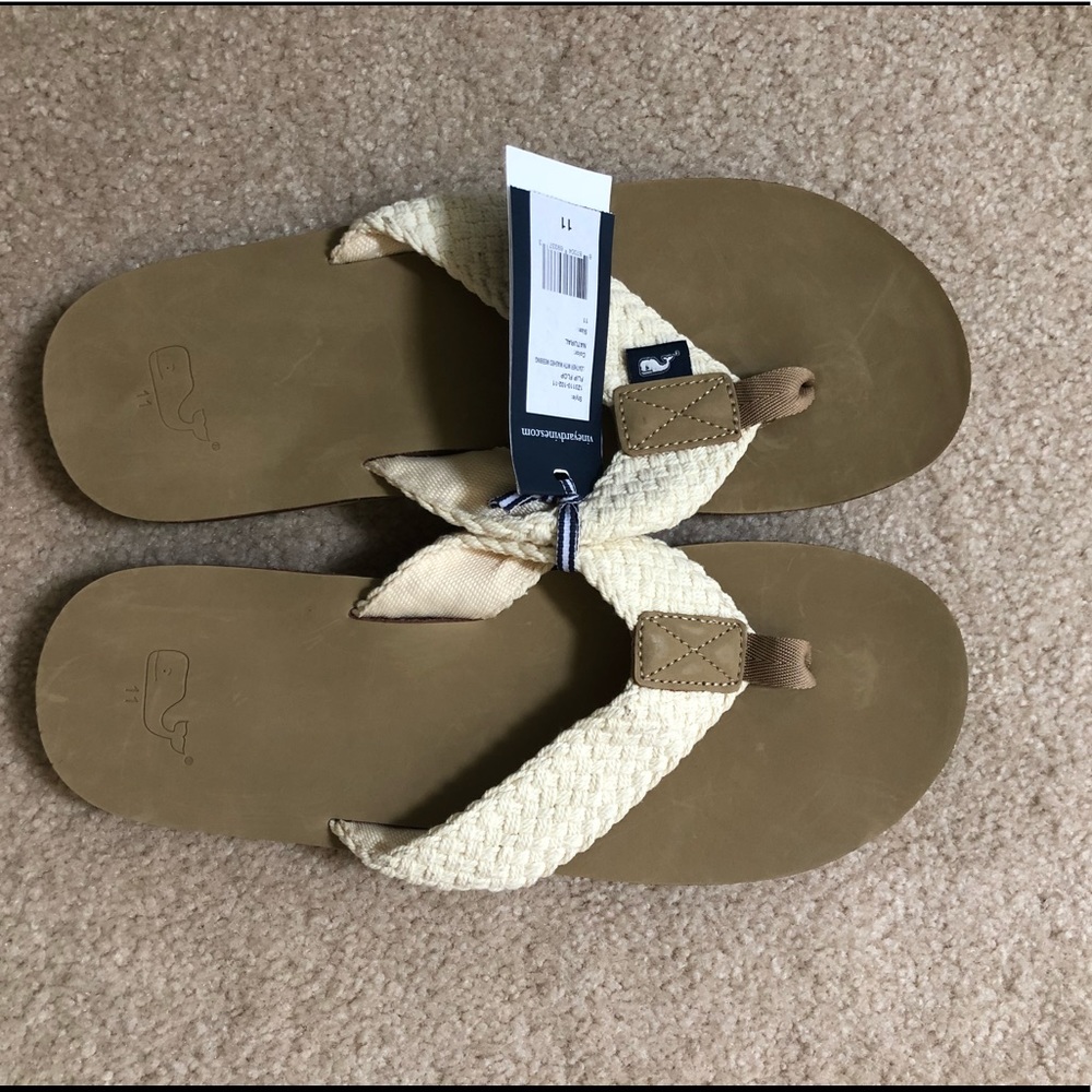 Vineyard Vines Leather Braided FlipFlop